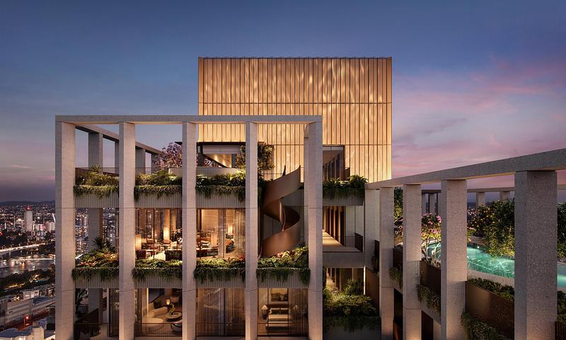 Press kit | 7929-02 - Press release | Ahead of the 2032 Olympics, Aria Unveils Sanctuary, South Brisbane - Aria Property Group - Residential Architecture - Photo credit: Sanctuary by Aria Property Group