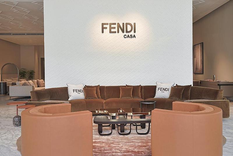 Press kit | 7656-03 - Press release | This Winter, the Most Desirable Fendi Isn't Worn - Maison Territo - Commercial Interior Design - Fendi Casa Sandia sectional with FF monogram cushions. Available at the Maison Territo showroom, Royalmount, Montreal · maisonterrito.ca - Photo credit: Sinclair Territo