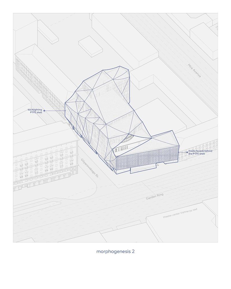 Press kit | 7779-02 - Press release | Tabakerka: A Project to Reconstruct the Facade Theater - .ket bureau - Commercial Architecture - ket_bureau_tabakerka_morphogenesis 2 - Photo credit: .ket bureau