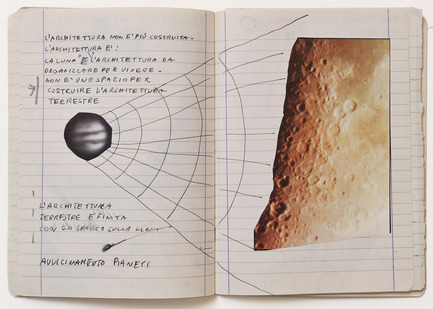 Dossier de presse | 756-01 - Communiqué de presse | Autres odyssées de l’espace - Centre Canadien d’Architecture (CCA) - Évènement + Exposition - Notes d’Alessandro Poli pour le film Architettura interplanetaria (Architecture interplanétaire), 1970-1971.<br>© Archivio Alessandro<br> - Crédit photo : Antonio Quattrone