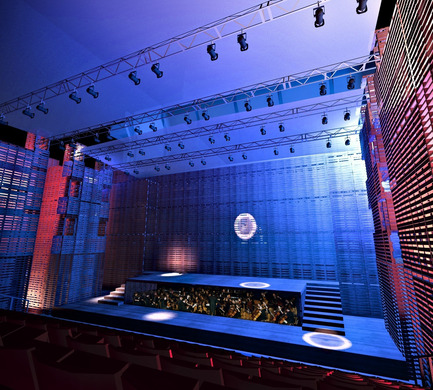 Press kit | 773-01 - Press release | Opéra-palette at the Prague Quadriennal of performance design and space in june 2011 - Jacques Plante & Pascale Pierre - Event + Exhibition - Stage with orchestra - Photo credit: Alexandre Guérin