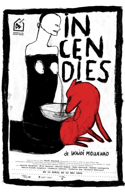Dossier de presse | 748-16 - Communiqué de presse | Expo LINO au Centre de design de l’UQAM - Centre de design de l'UQAM - Évènement + Exposition - 02. orangetango et LINO (illustration) Théâtre de Quat’Sous. Incendies
