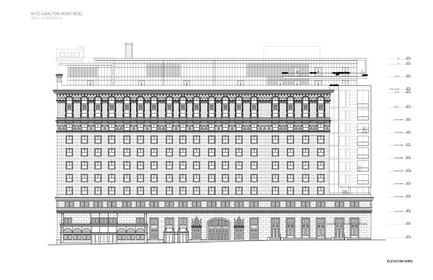 Press kit | 952-06 - Press release | A new glass envelope for the Ritz-Carlton Hotel - Provencher_Roy - Residential Architecture - Elevation - Photo credit: Provencher_Roy