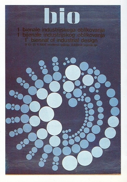 Press kit | 1171-01 - Press release | Fast approaching BIO 50 starts September 18th 2014 - Museum of Architecture and Design (MAO), Ljubljana - Event + Exhibition - Poster of the first BIO in 1964, designed by Majda Dobravec - Photo credit: Courtesy of the Museum of Architecture and Design Ljubljana