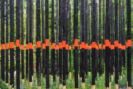 Press kit | 837-08 - Press release | The Gardens of the 15th International Garden Festival seduce visitors - International Garden Festival / Reford Gardens - Event + Exhibition - AFTERBURN by&nbsp;Civilian Projects [Ksenia Kagner, Nicko Elliott]<br>Brooklyn, New York, United States - Photo credit: Louise Tanguay