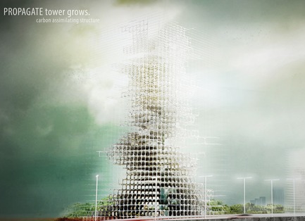 Press kit | 1127-01 - Press release | Winners 2014 eVolo Skyscraper Competition - eVolo Magazine - Competition - Third Place. Propagate Skyscraper: Carbon Dioxide Structure. YuHao Liu, Rui Wu (Canada)www.evolo.us/competition/propagate-skyscraper-carbon-dioxide-structure 