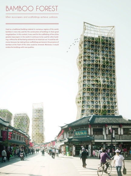 Press kit | 1127-01 - Press release | Winners 2014 eVolo Skyscraper Competition - eVolo Magazine - Competition - Honorable Mention. Bamboo Forest: Skyscrapers And Scaffoldings In Symbiosis. Thibaut Deprez (France)www.evolo.us/competition/bamboo-forest-skyscrapers-and-scaffoldings-in-symbiosis 