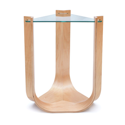 Press kit | 902-02 - Press release | A’ Design Awards 2014 Winners Announced - A' Design Award and Competition - Competition - Una <br>Side Table by Conor McDonald<br><br>PROJECT DESCRIPTION:<br>the grace and simplicity of the una are achieved by capitalizing on the inherent strength and flexibility of plywood and the tension achieved through precise design considerations. the strength of the plywood affords volume and structure to the base. its flexibility and resulting tension allow the glass surface to be incorporated. by using traditional materials and manufacturing techniques in an untraditional way, una defines its own space without being foreign, both embracing and challenging the basic principles of design.&nbsp;<br> - Photo credit: Conor McDonald, 2013.