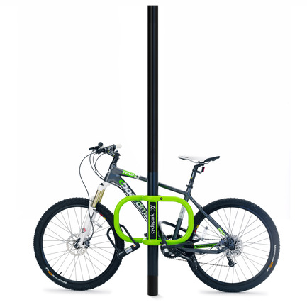 Press kit | 902-02 - Press release | A’ Design Awards 2014 Winners Announced - A' Design Award and Competition - Competition - Smartstreets-Cyclepark™ <br>Transformational bike parking by Chris Garcin and Andrew Farish (Team)<br><br>PROJECT DESCRIPTION:<br>The Smartstreets-Cyclepark is made from two identical sub assemblies which bolt together securely around any size or shape of lamp column or sign post to facilitate secure bike parking either side of street sign posts and lamp posts. It fits in minutes enabling rapid improvement of bike parking facilities across urban areas and other shared spaces such as Univeristy campuses. Made from stainless steel tube it is durable, corrosion resistant and can be RAL colour matched to. The product is fully refurbishable and recyclable. Other versions are available for walls, railings and bollards.<br> - Photo credit: © Smartstreets Ltd 2013 (Andrew Farish, Chris Garcin)