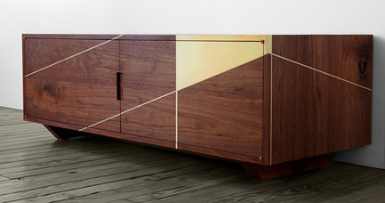 Press kit | 1176-02 - Press release | IDSwest welcomes influential speakers for 10th anniversary - Interior Design Show Vancouver (IDS Vancouver) - Event + Exhibition -                  Asher Israelow will speak during The Brooklyn Exchange, a panel discussion with hot up-and-coming designers from New York. Shown is Israelow’s Anamorphic Console. First found in the 15th Century, anamorphic projection was used to pass secret messages or obscure visions within paintings. Now solid walnut and brass inlay compose hidden geometries. This is the first piece in a new vision of handcrafted furniture.   - Photo credit:         Photo courtesy IDSwest