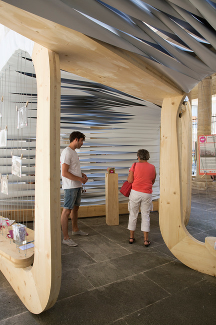 Press kit | 982-18 - Press release | Festival des Architectures Vives 2014 in Montpellier – La Grande Motte - Association Champ Libre - Festival des Architectures Vives (FAV) - Competition -   Atelier NH / Laura Nargeot, Aurélie Harlin // Weave Shape   - Photo credit:  Paul KOZLOWSKI ©photoarchitecture.com<br>Site&nbsp;: http://photoarchitecture.com 