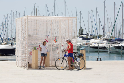 Press kit | 982-18 - Press release | Festival des Architectures Vives 2014 in Montpellier – La Grande Motte - Association Champ Libre - Festival des Architectures Vives (FAV) - Competition -  Atelier Jérôme Lafond / Jérôme Lafond, Marion Pujol // Sailing cube  - Photo credit:   Paul KOZLOWSKI ©photoarchitecture.com<br>Site&nbsp;: http://photoarchitecture.com  