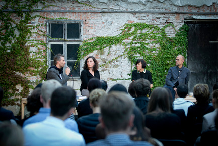 Press kit | 1171-03 - Press release | The Winners of the Best Collaboration Awards were revealed at the opening of BIO 50 - Museum of Architecture and Design (MAO), Ljubljana - Event + Exhibition - Jan Boelen, Vera Sacchetti, Alice Rawsthorn and Justin McGuirk at the lecture and talk on Designing Everyday Life on the Opening day of BIO 50 - Photo credit: Ana Kovac/MAO