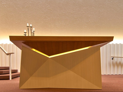 Dossier de presse | 1389-01 - Communiqué de presse | AIA Chicago honors the worldwide presence of outstanding work from Chicago architecture firms - AIA Chicago - Concours - HONOR AWARD&nbsp;<br> Congregation Solel Reading Table – Highland Park, IL – Eckenhoff Saunders Architects <br>  - Crédit photo :         Mariusz Mizera, Mariusz Mizera Photography