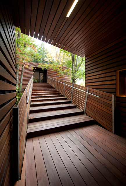 Dossier de presse | 759-08 - Communiqué de presse | Balnea : Pavillon des arbres - Blouin Tardif Architecture-Environnement - Architecture commerciale - Crédit photo : Steve Montpetit