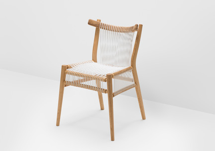 Press kit | 1539-01 - Press release | Loom Collection by H: Inspired by Mexican Tradition - H - Industrial Design -  Loom Chair<br>H: 78cm; W: 52cm; D: 55cm<br>Oak, White Cords<br>Designer: Hierve - Photo credit: Peter Guenzel
