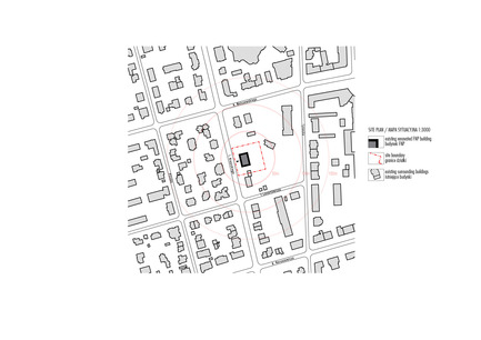 Press kit | 1139-03 - Press release | Foundation for Polish Science Headquarters - FAAB Architektura - Commercial Architecture - Site plan 1:3000<br> - Photo credit: © FAAB Architektura