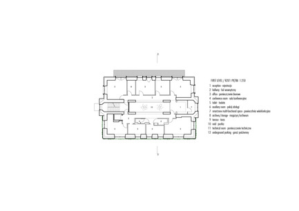 Press kit | 1139-03 - Press release | Foundation for Polish Science Headquarters - FAAB Architektura - Commercial Architecture - First level 1:250 - Photo credit: © FAAB Architektura