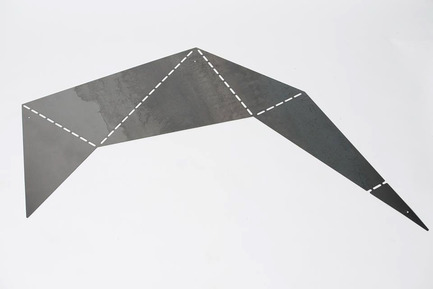 Press kit | 884-04 - Press release | HEC Project 2014 Edition - Faculté d'aménagement de l'Université de Montréal - Industrial Design - Fold<br><br>Fold  is a shelf made of raw steel sheet exploiting the unused space of the  wall corner. It folds in hand through the perforations, which  characterizes and gives it an industrial look, while involving the  consumer. Once folded, you get two storage shelves that create dynamism  in the corner of a room.<br><br>Florence Boulianne<br>Justine Cossette-Levasseur<br>Catherine Dimitri - Photo credit: Olivier Ouimet 2014 - www.olivierouimet.com