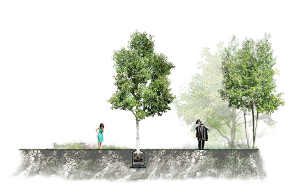 Press kit | 837-11 - Press release | The International Garden Festival announces the designers for its 16th edition - International Garden Festival / Reford Gardens - Landscape Architecture - I LIKE TO MOVE IT&nbsp;by DIX NEUF CENT QUATRE VINGT SIX Architecture [Mathilde Gaudemet, architect &amp; Arthur Ozenne, architect], Paris, France. <br><br>In this garden, the visitor will face a seemingly wild meadow. Grasses and a few birch trees grow together against the backdrop of dense greenery. There seems to be little going on here. But the straight lines at ground level, punctuating the space, create a rhythm and attract the visitor’s attention. On approaching one turns around, scans, wonders and finally touches. That is when the trees begin to move. Visitors can slide the trees along their tracks and create their own garden. The banal becomes strange. Nature domesticated transforms the landscape into a garden. Trees, immobile and mute, are rootless and move as living beings. All due to human interaction. <br><br>DIX NEUF CENT QUATRE VINGT SIX Architecture was born from a desire to create contemporary architecture that can be appropriated and understood by all. Considering architectural practice as a real place of experimentation, these architects place as much emphasis on the poetic qualities of a space at its construction. Their practice draws its inspiration from the relationship between the individual and the collective, the particular and the universal, the exceptional and the banal, incorporating the ongoing effort to put people at the heart of their projects.  - Photo credit: DIX NEUF CENT QUATRE VINGT SIX Architecture 