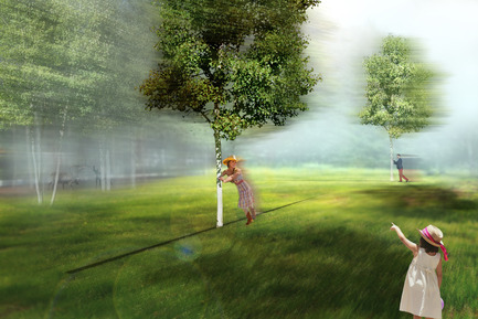 Press kit | 837-11 - Press release | The International Garden Festival announces the designers for its 16th edition - International Garden Festival / Reford Gardens - Landscape Architecture - I LIKE TO MOVE IT&nbsp;by DIX NEUF CENT QUATRE VINGT SIX Architecture [Mathilde Gaudemet, architect &amp; Arthur Ozenne, architect], Paris, France. <br><br>In this garden, the visitor will face a seemingly wild meadow. Grasses and a few birch trees grow together against the backdrop of dense greenery. There seems to be little going on here. But the straight lines at ground level, punctuating the space, create a rhythm and attract the visitor’s attention. On approaching one turns around, scans, wonders and finally touches. That is when the trees begin to move. Visitors can slide the trees along their tracks and create their own garden. The banal becomes strange. Nature domesticated transforms the landscape into a garden. Trees, immobile and mute, are rootless and move as living beings. All due to human interaction. <br><br>DIX NEUF CENT QUATRE VINGT SIX Architecture was born from a desire to create contemporary architecture that can be appropriated and understood by all. Considering architectural practice as a real place of experimentation, these architects place as much emphasis on the poetic qualities of a space at its construction. Their practice draws its inspiration from the relationship between the individual and the collective, the particular and the universal, the exceptional and the banal, incorporating the ongoing effort to put people at the heart of their projects. - Photo credit: DIX NEUF CENT QUATRE VINGT SIX Architecture 