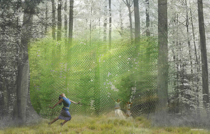 Press kit | 837-11 - Press release | The International Garden Festival announces the designers for its 16th edition - International Garden Festival / Reford Gardens - Landscape Architecture - POPPLE&nbsp;by Meaghan Hunter, landscape architect &amp; Suzy Melo, landscape architect, Winnipeg (Manitoba) Canada. <br><br>In a wooded area, a large curtain of colorful metal disks dance in the wind to create a melody and a visual buzz, evoking the leaves of trembling aspen. This sensory experience seeks to highlight the simple beauty of the forest. Visitors will be encouraged to interact with the curtains and contribute to the movement of "leaves" that will move in the space. There is a dynamic in nature that remains invisible and this installation will invite people to explore and see what has always been there. <br><br>Meaghan Hunter is landscape architect intern who also has a degree in environmental design. Her creativity and eclecticism has led her to architecture, urban design and landscape architecture, where ecology, environmental management, engineering and the arts meet. Suzy Melo holds a Masters in landscape architecture and a degree in environmental design. She is interested in the transition between interior and exterior spaces, particularly those heavily defined by built architecture. They are both working for landscape architecture firms in Winnipeg. - Photo credit: Meaghan Hunter