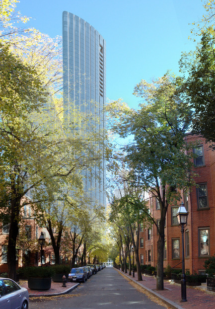 Dossier de presse | 1204-03 - Communiqué de presse | Boston’s Tallest Residential Building, Designed by Pei Cobb Freed & Partners, Breaks Ground - Pei Cobb Freed & Partners - Architecture résidentielle -  View east along St. Germain Street  - Crédit photo :  Pei Cobb Freed &amp; Partners, Cambridge Seven Associates 