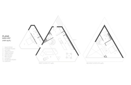 Press kit | 880-06 - Press release | The Giants of Bigwin - MU Architecture - Residential Architecture - Plans: Main Unit - Photo credit: MU Architecture