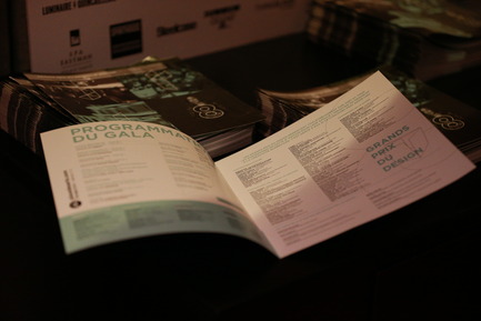 Press kit | 673-10 - Press release | GRANDS PRIX DU DESIGN Award 8th edition. And the winners are... - Agence PID - Event + Exhibition - programme du gala - Photo credit: Huppé studio