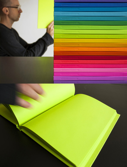 Press kit | 1010-03 - Press release | Les ateliers matière griseWhat if a creativity and innovation training for the business world was conceived by artists? - les ateliers matière grise - Product - <b> les ateliers matière grise</b> <br>participants' colorful notebooks<br>  - Photo credit:  Jean Verville architecte 