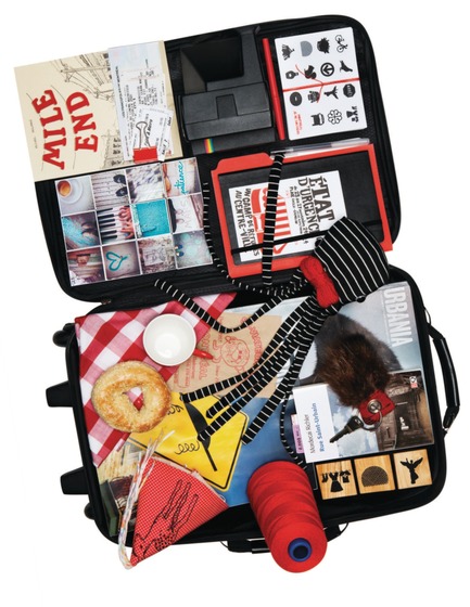 Press kit | 562-54 - Press release | Design Month in Graz, AustriaMontréal, guest of honour - Bureau du design - Ville de Montréal - Event + Exhibition - Jules mon poisson bulle designers' suitcase - Photo credit: Maude Chauvin