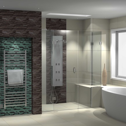 Press kit | 1548-03 - Press release | May Design Series 2015: Show Preview - UBM EMEA Built Environment - Residential Interior Design - Logicom theshowerlab bepsoke shower designed using Virtual Worlds CAD - Photo credit: Logicom