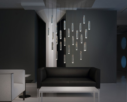 Press kit | 1615-01 - Press release | Canadian Lighting Company Archilume Unveils New LED Chandeliers at  ICFF, May 16-19, 2015 - Archilume - Lighting Design -  Archilume's New 'P28' Chandelier<br>  - Photo credit:  Cat Segovia Photography