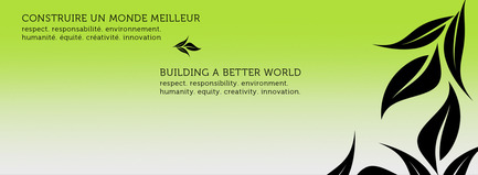 Press kit | 1402-01 - Press release | v2com shows its true colours! - v2com newswire - Event + Exhibition - Branding for Value #1: "Building a better world". v2com goes green! - Photo credit: v2com newswire
