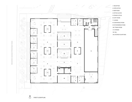 Dossier de presse | 1733-01 - Communiqué de presse | Studio VARA Adaptive Reuse Project Transforms Retail Building into New Open Office Space - Studio VARA - Architecture commerciale - First Floor Plan - Crédit photo : Studio VARA