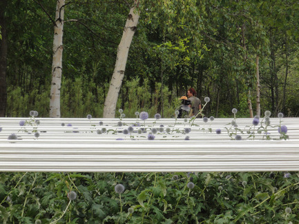 Press kit | 837-13 - Press release | Participatory Gardens for the 16th International Garden Festival - International Garden Festival / Reford Gardens - Landscape Architecture -  CARRÉ BLEU SUR FOND BLANC (2015) <br>Kihan Kim &amp; Ophélie Bouvet<br><br>Paris, France<br>  - Photo credit: Ophélie Bouvet
