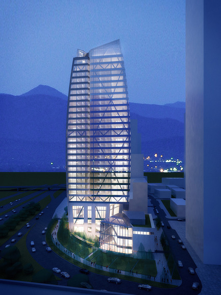 Dossier de presse | 1204-04 - Communiqué de presse | Shenzhen tower design unveiled - Pei Cobb Freed & Partners - Architecture commerciale - West elevation - Crédit photo : Pei Cobb Freed &amp; Partners