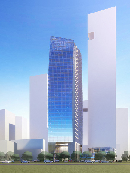 Dossier de presse | 1204-04 - Communiqué de presse | Shenzhen tower design unveiled - Pei Cobb Freed & Partners - Architecture commerciale - View from north - Crédit photo : Pei Cobb Freed &amp; Partners