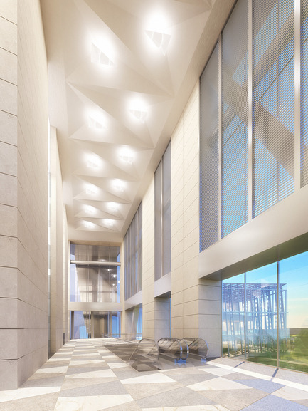 Dossier de presse | 1204-04 - Communiqué de presse | Shenzhen tower design unveiled - Pei Cobb Freed & Partners - Architecture commerciale - Lobby interior - Crédit photo : Pei Cobb Freed &amp; Partners
