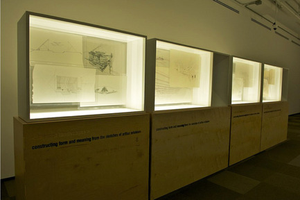 Press kit | 748-24 - Press release | Drawings by the renowned Canadian architect Arthur Erickson to be presented at the UQAM Centre de Design - Centre de design de l'UQAM - Event + Exhibition - Vue de l'exposition à Calgary, 2014. - Photo credit: Fonds Arthur Erickson, Canadian Architectural Archives, Université de Calgary.&nbsp;