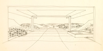 Press kit | 748-24 - Press release | Drawings by the renowned Canadian architect Arthur Erickson to be presented at the UQAM Centre de Design - Centre de design de l'UQAM - Event + Exhibition - Esquisse de la résidence Dyde, Edmonton, Alberta, 1964.&nbsp; - Photo credit: Fonds Arthur Erickson, Canadian Architectural Archives, Université de Calgary.&nbsp;