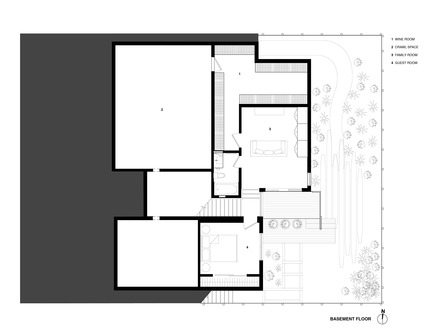 Dossier de presse | 1733-02 - Communiqué de presse | Noe Residence - Studio VARA - Architecture résidentielle - Basement Plan - Crédit photo : Studio Vara