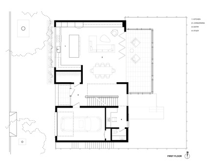 Dossier de presse | 1733-02 - Communiqué de presse | Noe Residence - Studio VARA - Architecture résidentielle -  Level 1 Plan  - Crédit photo : Studio Vara