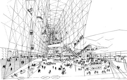 Dossier de presse | 763-15 - Communiqué de presse | L'exposition « Montréal jamais construit, 1990-2015 » + soirée « Perdants magnifiques» au Centre Phi - Maison de l'architecture du Québec - Évènement + Exposition - Orchestre symphonique de Montréal (OSM), Complexe culturel et administratif, 2004.<br> - Crédit photo : de Architekten Cie. / AEdifica inc. / Tétreault Parent Languedoc et associés