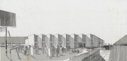 Press kit | 748-25 - Press release | The work of architectural firm Papineau Gérin-Lajoie LeBlanc at the UQAM Centre de Design - Centre de design de l'UQAM - Event + Exhibition - "Perspective" Marie-Favery School - Photo credit: BAnQ- Fonds PGL Architectes : 06M_P193S1_1983-05-049_106_05