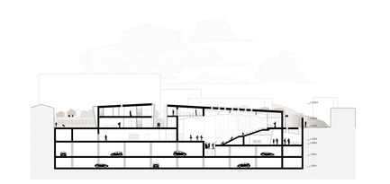 Dossier de presse | 1957-01 - Communiqué de presse | New Civic Centre in Villacidro - 3TI PROGETTI - Concours - Section - Crédit photo : 3TI PROGETTI + 3TI_LAB
