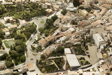 Dossier de presse | 1957-01 - Communiqué de presse | New Civic Centre in Villacidro - 3TI PROGETTI - Concours - Bird view - Crédit photo : 3TI PROGETTI + 3TI_LAB