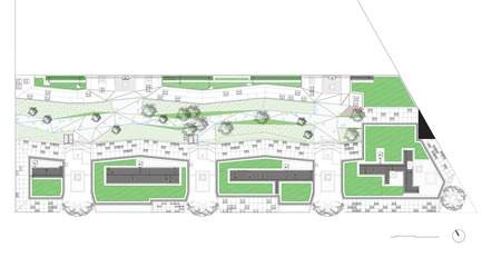 Dossier de presse | 898-07 - Communiqué de presse | Rive Seine _ Macro Lot A5 - Tetrarc - Architecture résidentielle - Plan masse<br> - Crédit photo :  Tetrarc 