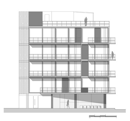 Dossier de presse | 1825-01 - Communiqué de presse | Just Be Apartments - Arqmov Workshop - Architecture résidentielle -  Reynosa Street Façade  - Crédit photo : arqmov workshop