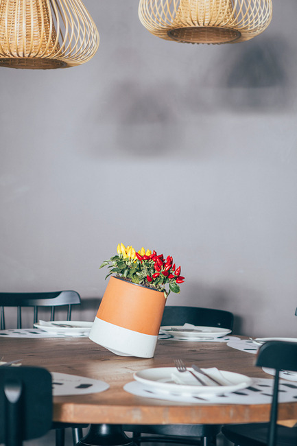 Dossier de presse | 2019-01 - Communiqué de presse | Voltasol, the rolling flowerpot - Studio BAG Disseny - Produit - Regadera Restaurant - Interior Design Leblume<br> - Crédit photo : marinamluna